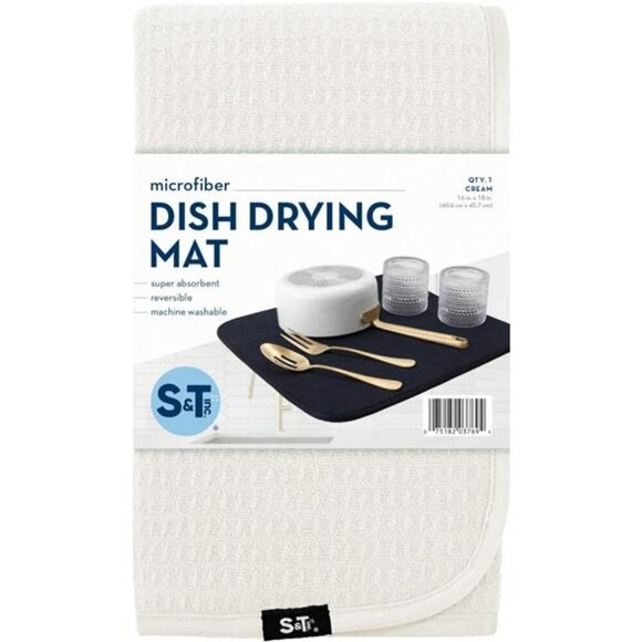 Dish Drying Mat Highly Absorbent Microfiber Kitchen Counter Mat Dish Drying Pad - Picture 6 of 7